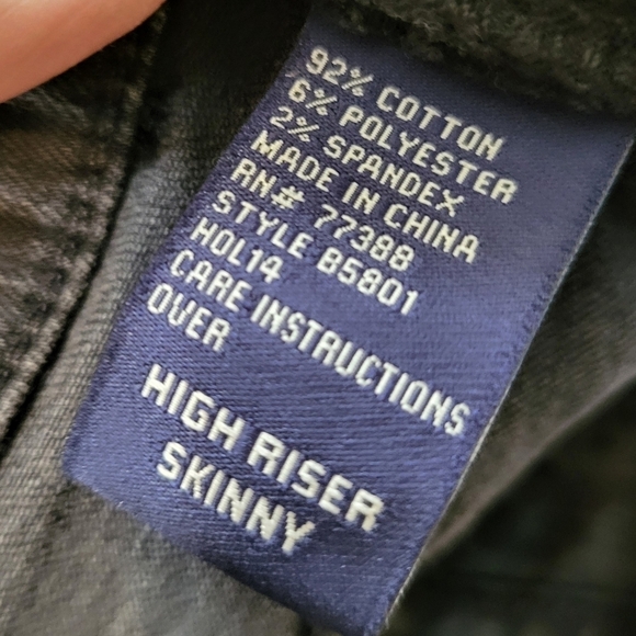 Madewell Women's Black Quilted. Zip Moto  High Rise 27 Jeans - Picture 7 of 16